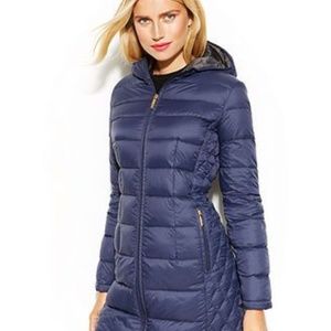michael kors long packable down coat